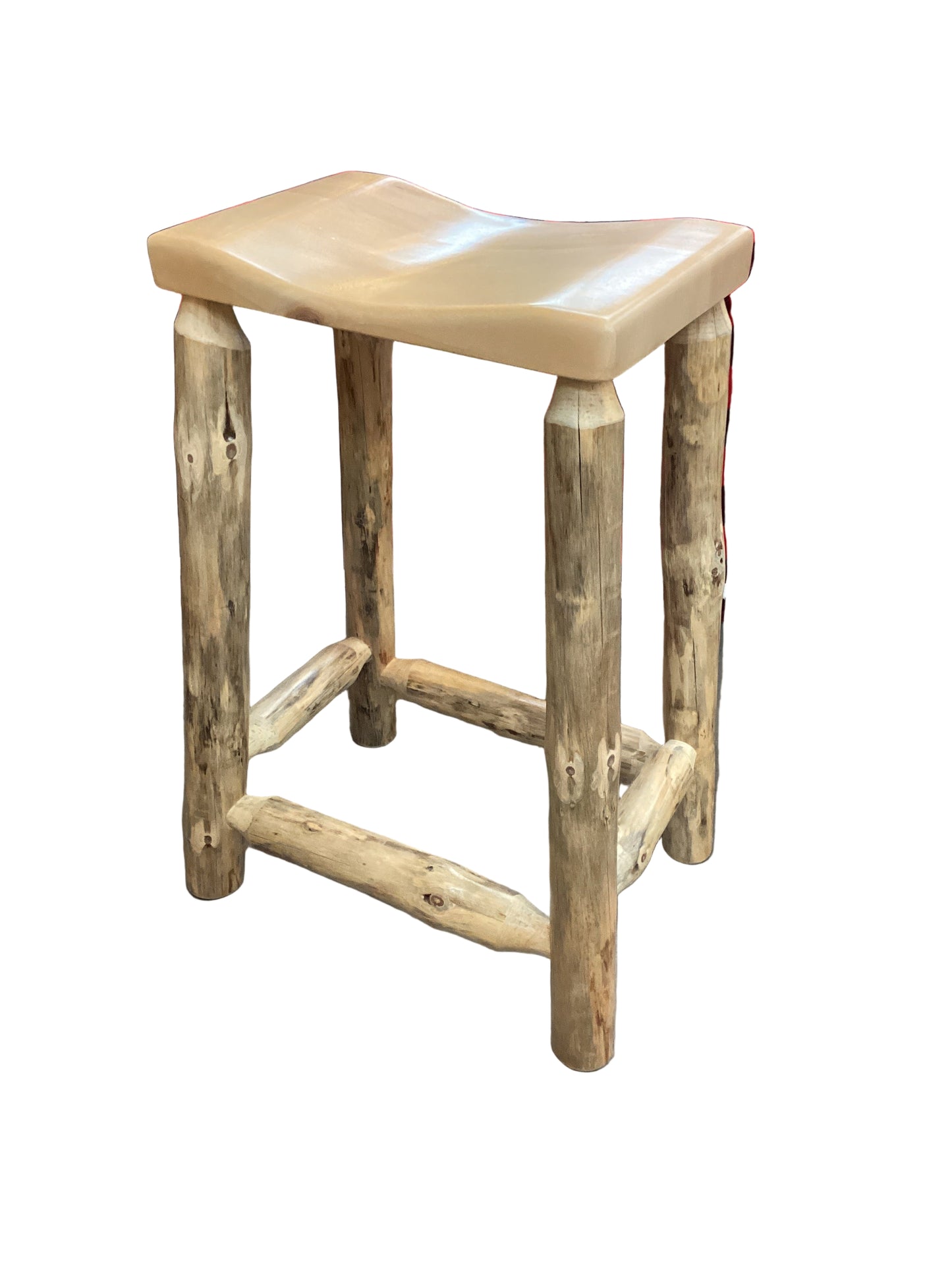 Rustic Red Pine Barstool