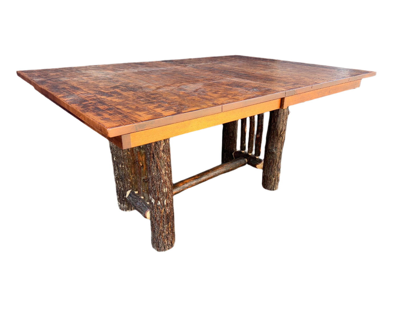 Hand Hewn Maple Dining Table Set w/ leaves