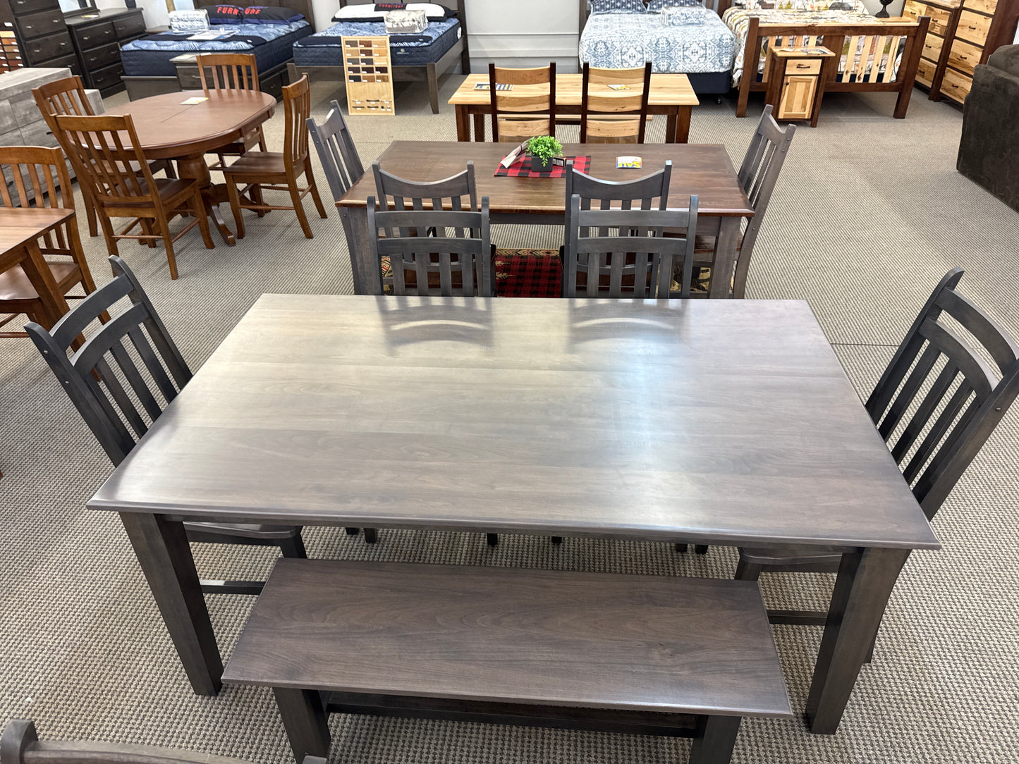 Amish Maple Ridge 6 Piece Solid Maple Table Set