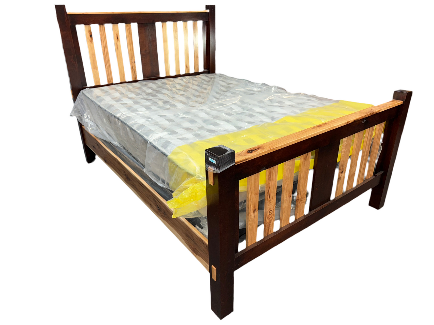 Amish Two Tone Hickory Queen Bed