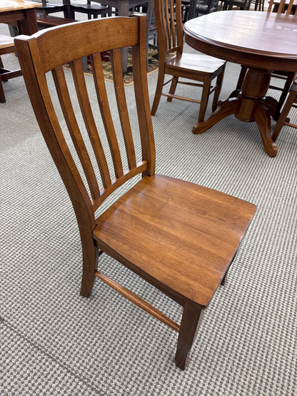 All Wood Furniture Dark Walnut Veneer Pedestal Table with 18" Butterfly Leaf 5 Piece Table Set