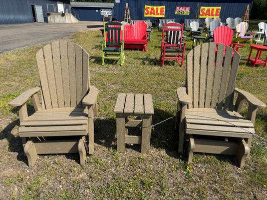 Adirondack Glider(s) w/ End Table (Brown)