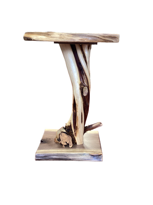 Juniper and Black Walnut Accent Table