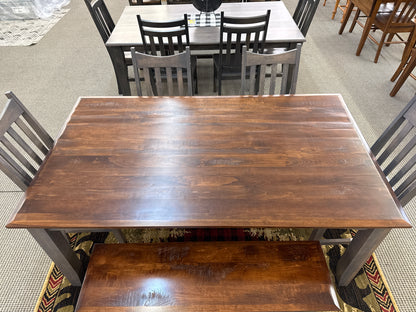 Amish Stone Lake 6 Piece Solid Rough Sawn Maple Table Set