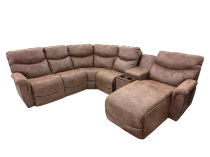 La-Z-Boy James Sectional Power Reclining Sofa w/ Chaise & Storage Console