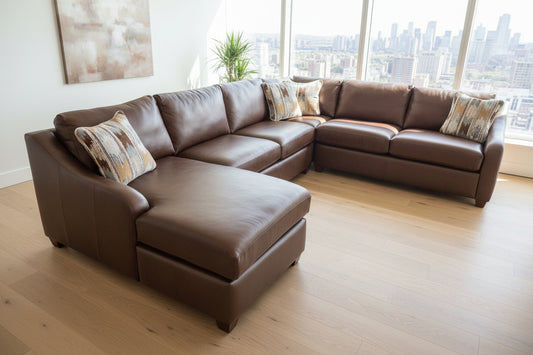 Lazboy Leather Sectional with chaise lounger
