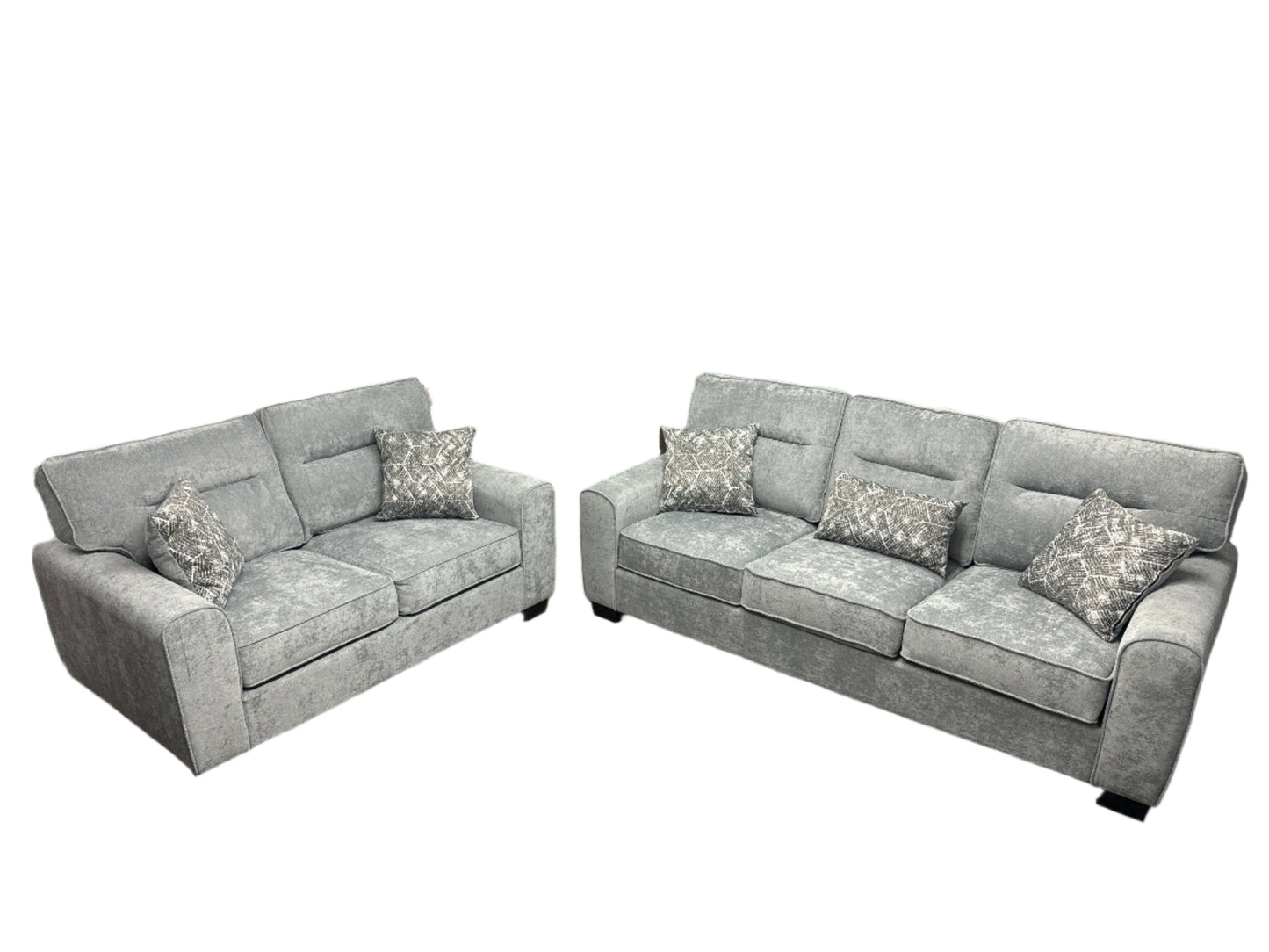 Milton Green Sofa & Loveseat Set (Light Gray)