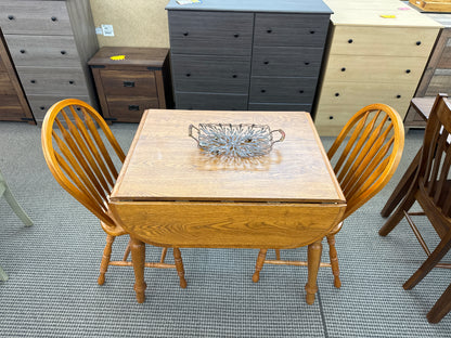All Wood Furniture Laminate Top Dropleaf Wood Edge 3 Piece Table Set