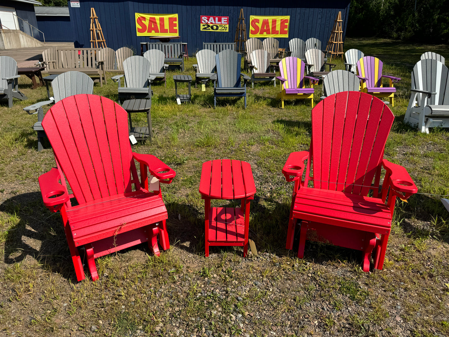 Adirondack Glider(s) w/ End Table (Red)