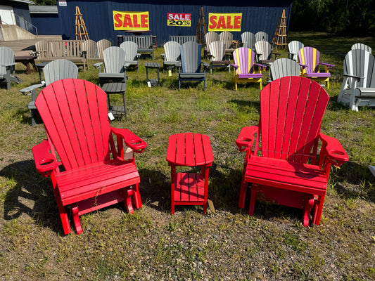 Adirondack Glider(s) w/ End Table (Red)