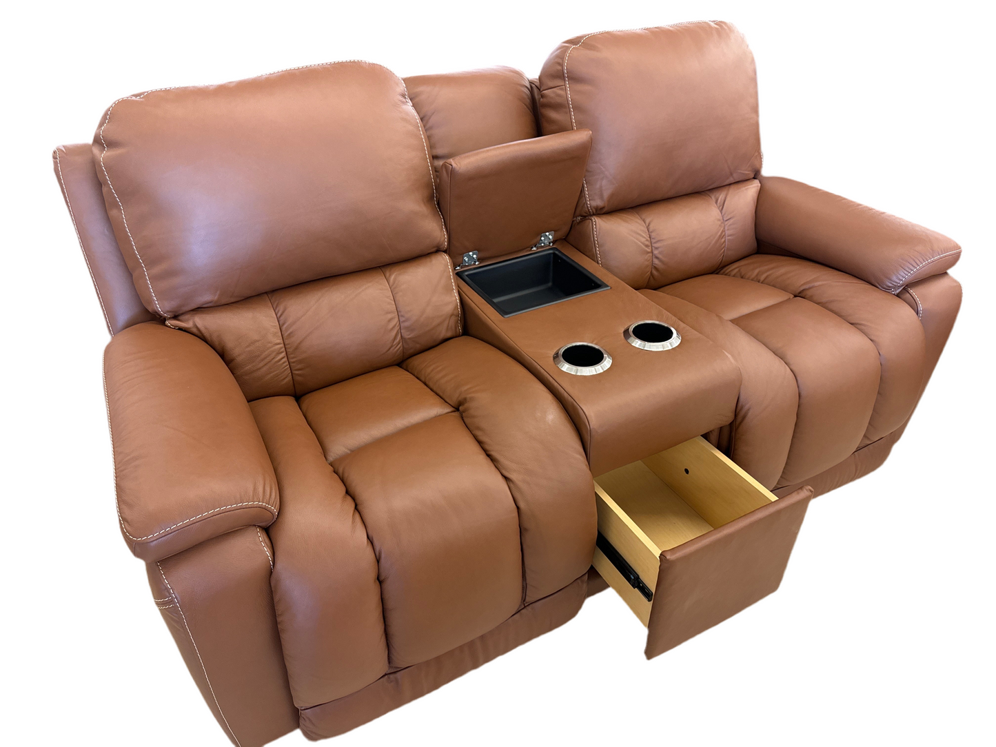 La-Z-Boy Greyson Power Loveseat w/ Console (Caramel)