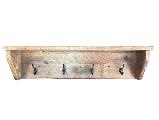 Amish Crafted Barnboard Shelf with Hooks