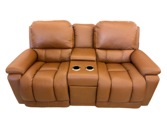 La-Z-Boy Greyson Power Loveseat w/ Console (Caramel)