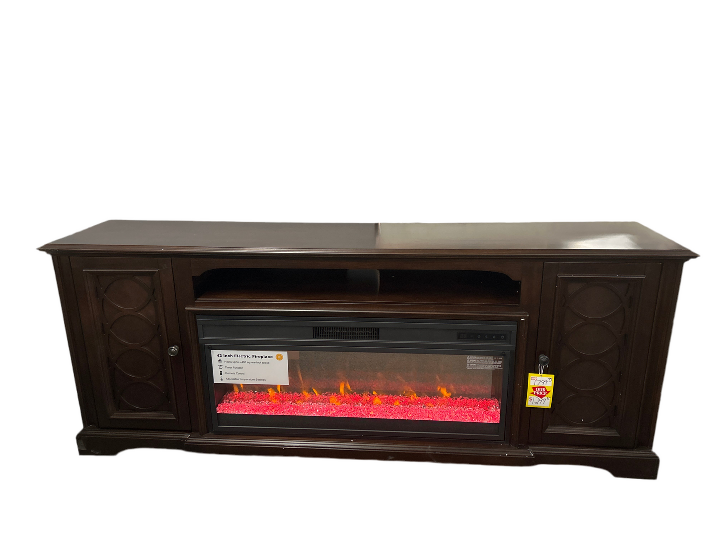 Montgomery Media Console TV Console w/ Fireplace