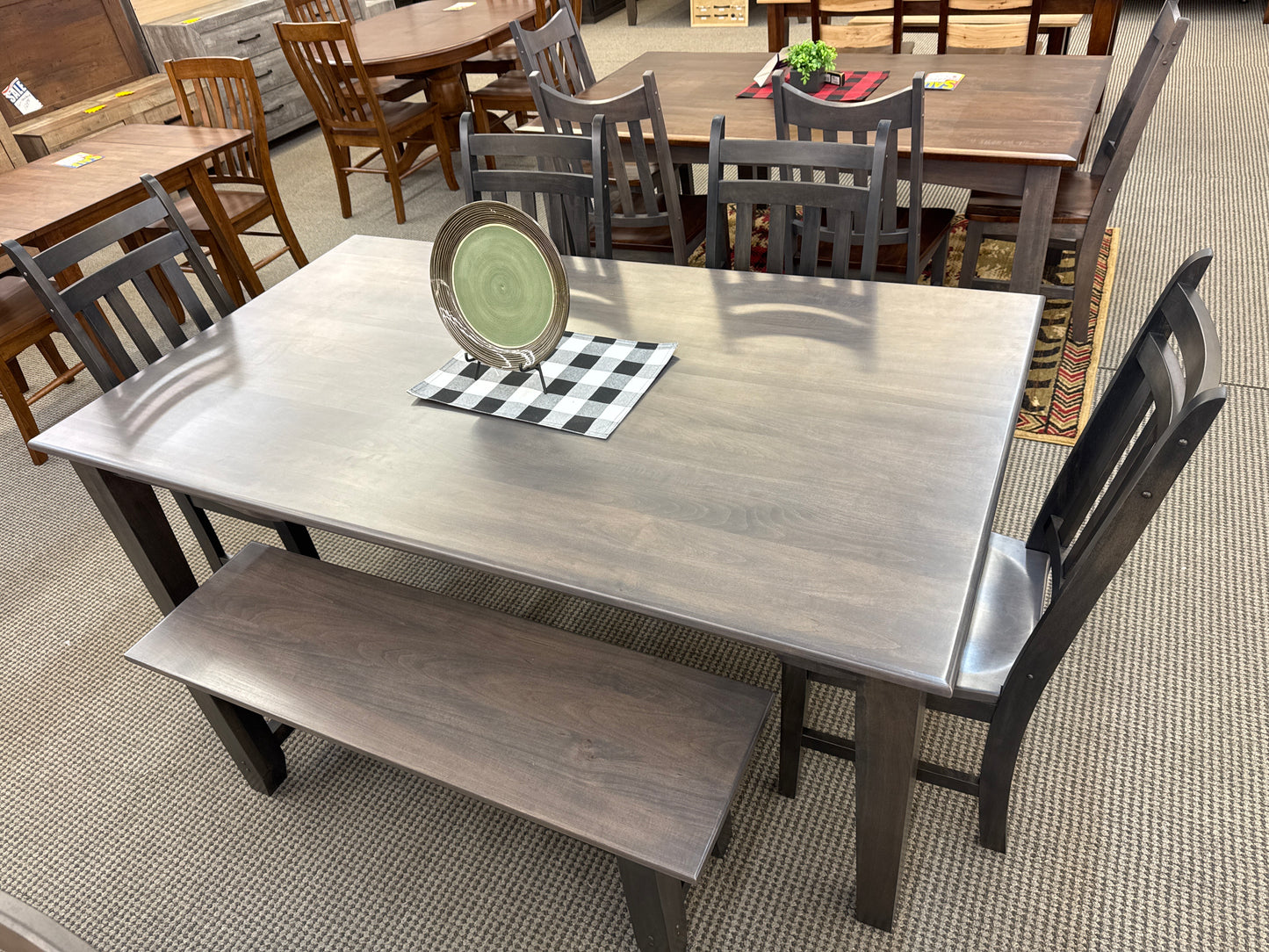 Amish Maple Ridge 6 Piece Solid Maple Table Set