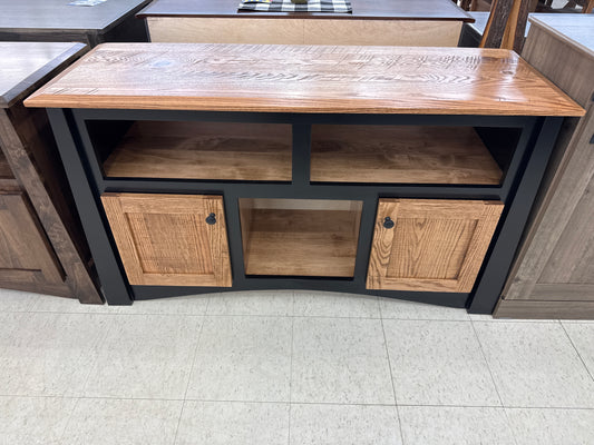 Amish Special Walnut Oak and Black Maple 52" TV Stand