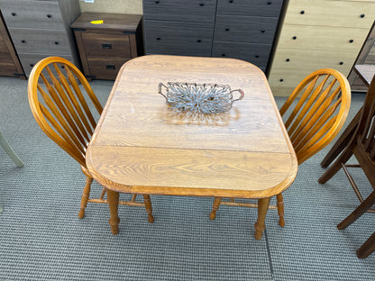 All Wood Furniture Laminate Top Dropleaf Wood Edge 3 Piece Table Set