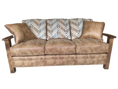 Hilltop Hickory Sofa w/ Matching Chair (Colt Latte / Wheeler Flannel)