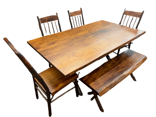 Live Edge Maple Dining Set