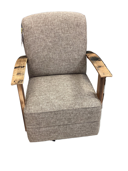 Burnt Hickory Whiskey Barrel Swivel Rocker