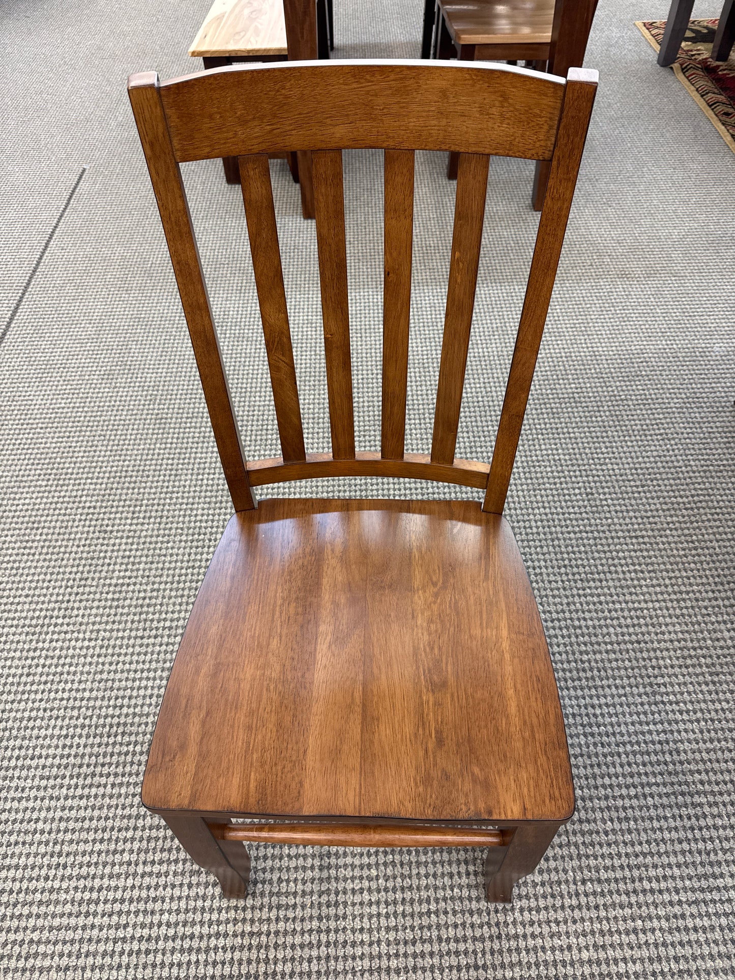 All Wood Furniture Dark Walnut Veneer Pedestal Table with 18" Butterfly Leaf 5 Piece Table Set