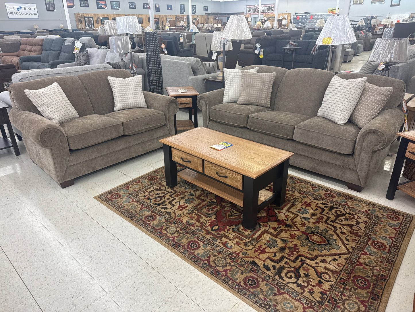 La-Z-Boy Mackenzie Stationary Sofa w/ Matching Loveseat