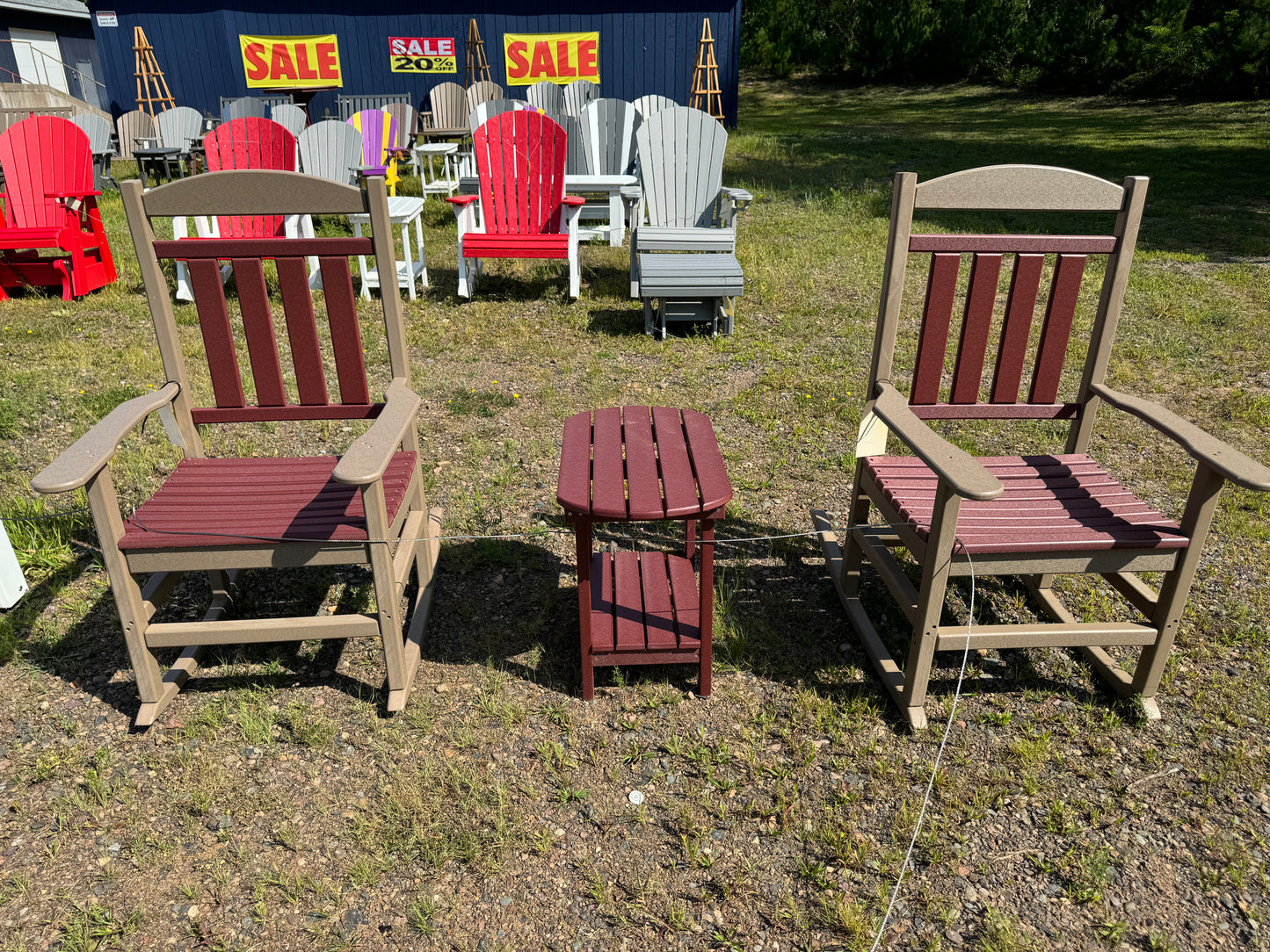 Two Tone Poly Chair(s) w/ End Table