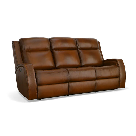 Flexsteel Mustang Leather Power Recline Sofa