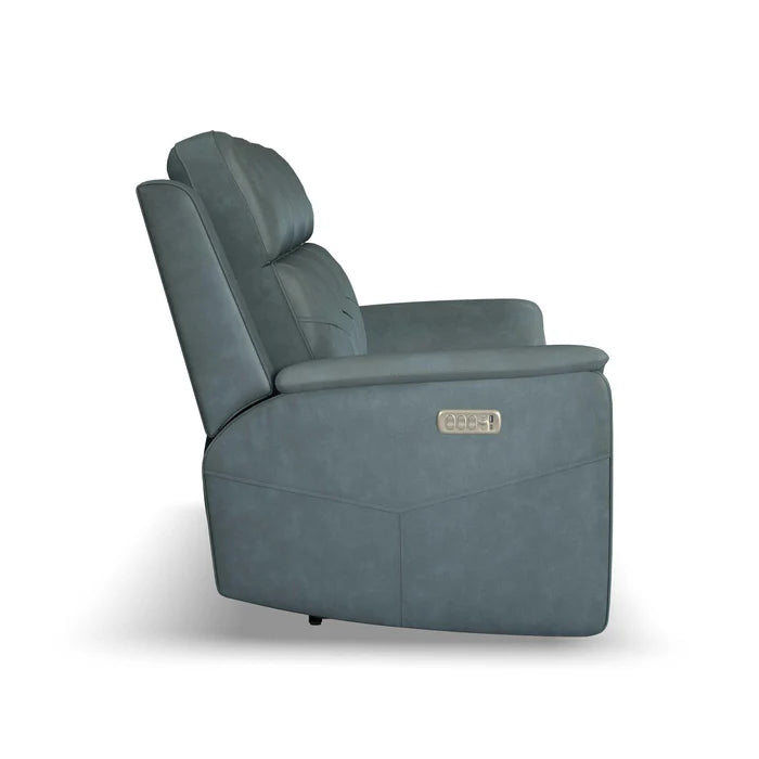 Flexsteel Vernon Power Recline Sofa w/ Matching Swivel Recliner
